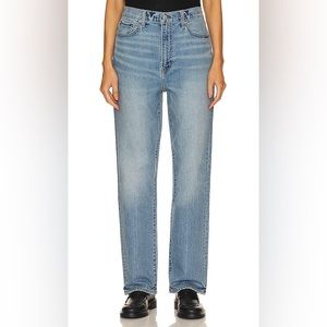 Size 33 Pistola Cassie Super High Rise Straight wide leg Blue Jeans button fly